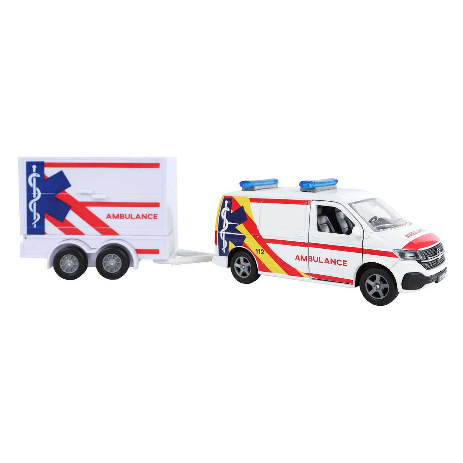 Kids globe vw transporter ambulance with trailer