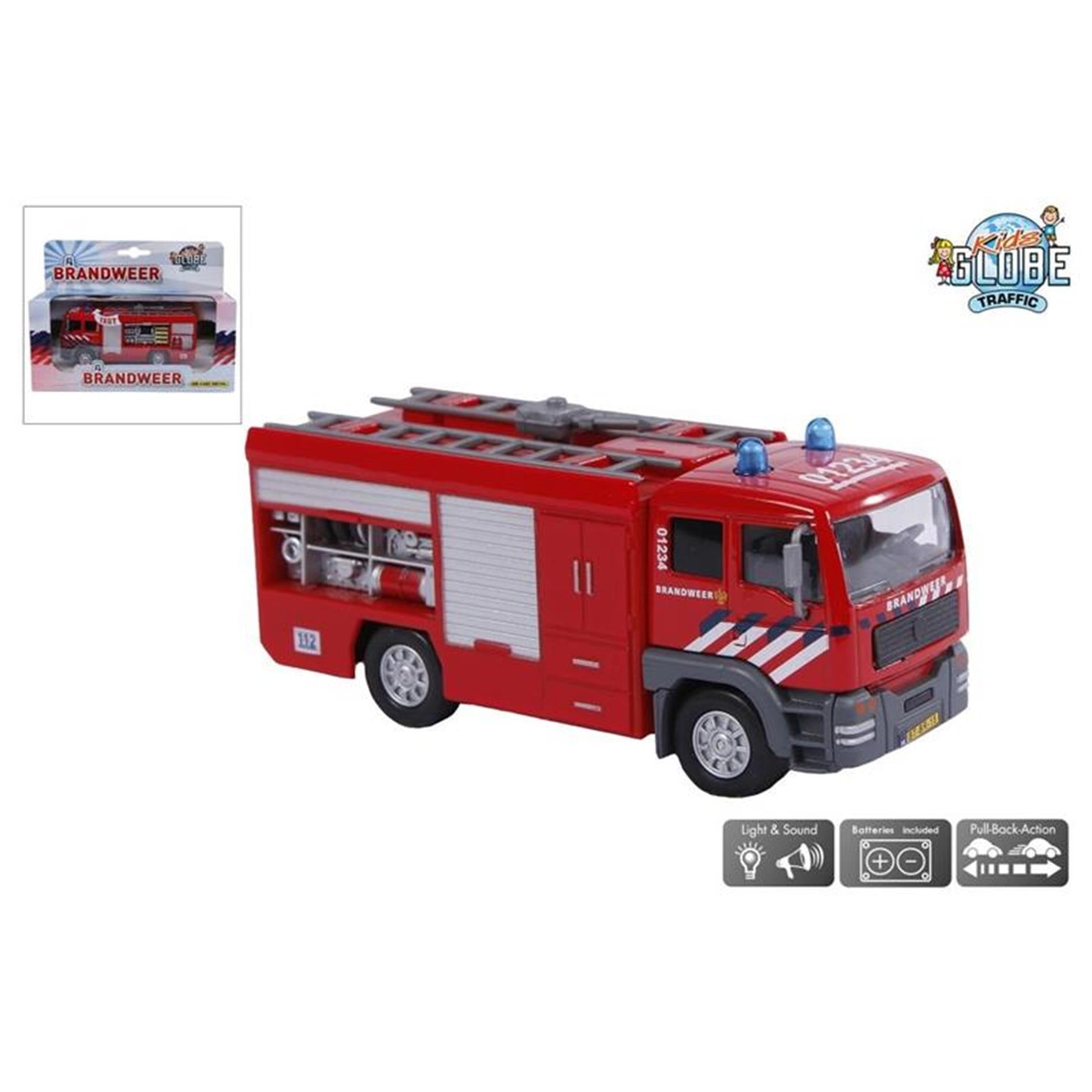 Kids Globe die-cast fire tanker truck