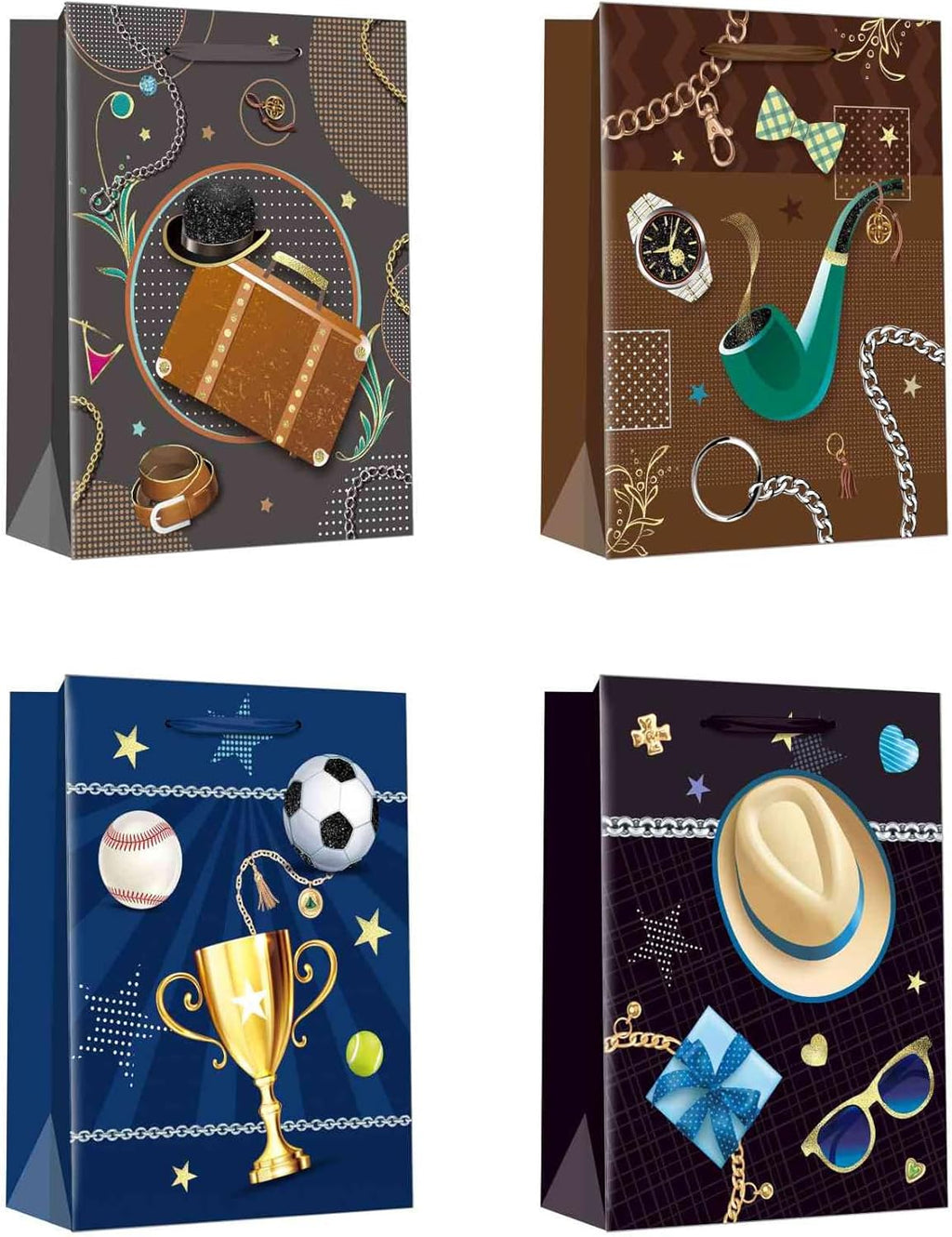 12 Packgift Bags For Men Multipack ~6340