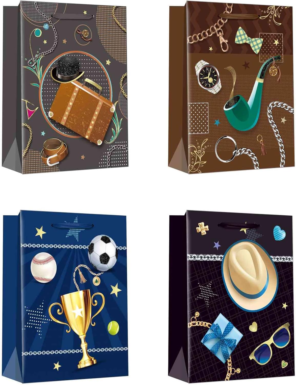 12 Packgift Bags For Men Multipack ~6340