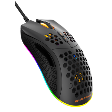 DELTACO GAMING DM210 Gaming Egér 6400 DPI, RGB, Fekete
