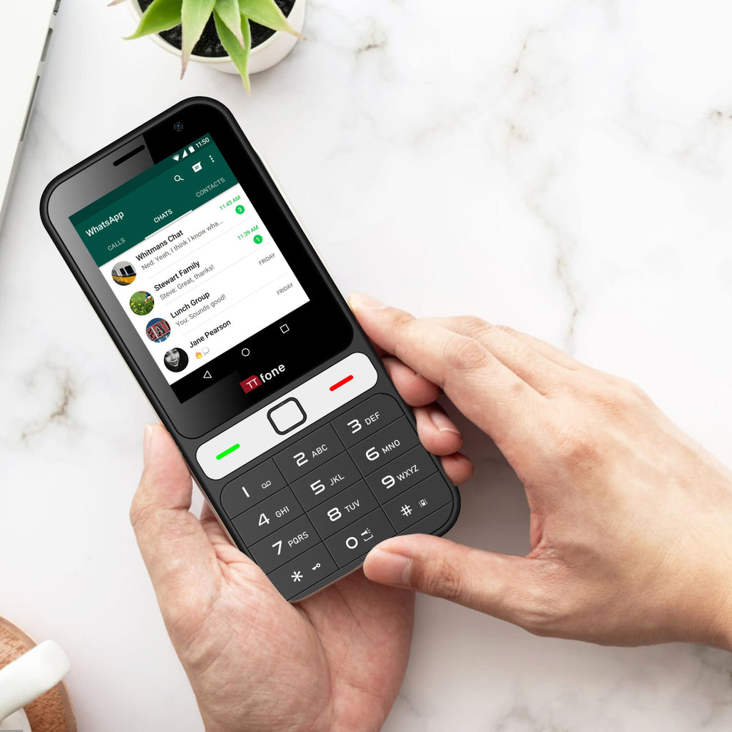 TTfone TT280 – WhatsApp 4G Phone, WhatsApp keypad phone, WhatsApp video call phone, compatible with Three SIM