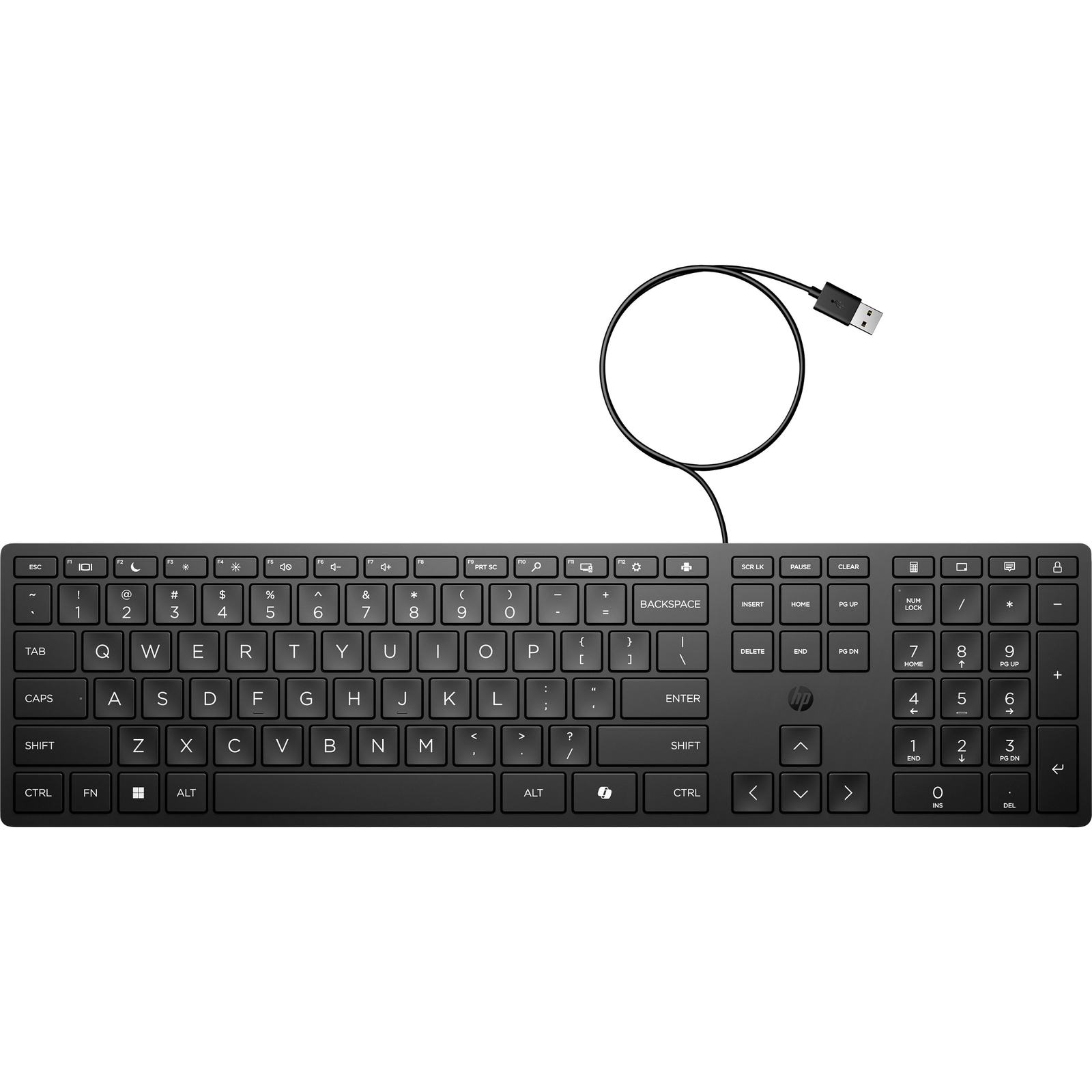 HP 320K Wired Keyboard klávesnica Kancelária USB Čierna (Wired Desktop 320K Keyboard)