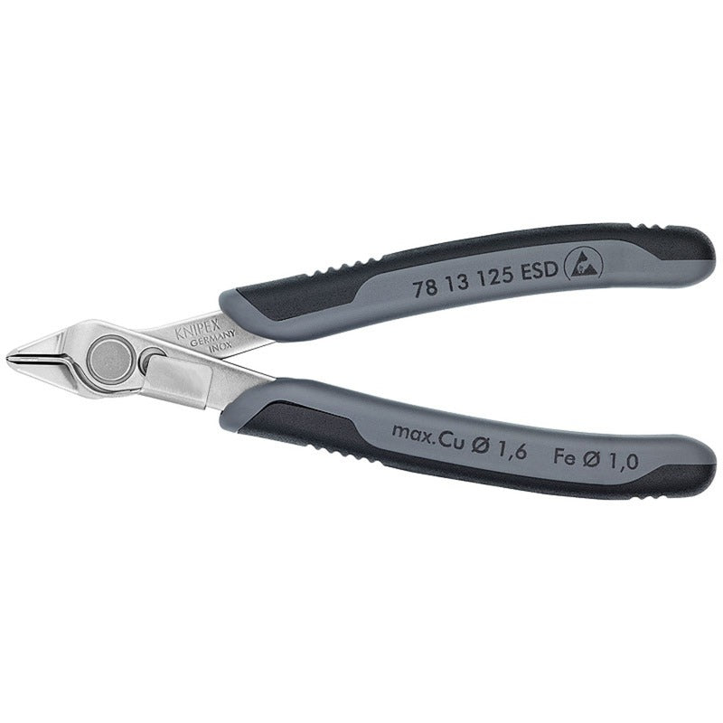 Knipex electronic super knips esd 78 13 125 esd electronics pliers (grey)