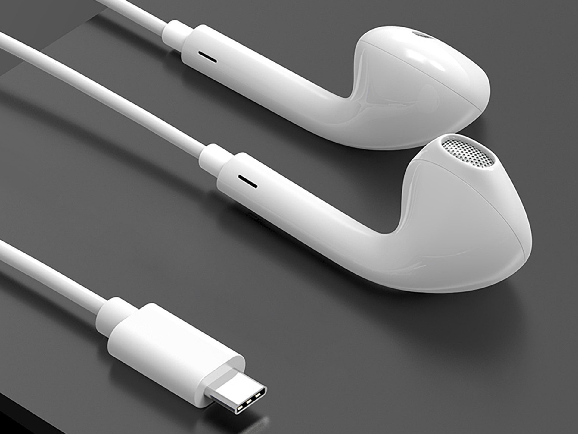 Techancy Auricular Estéreo Com Fios Type-C Branco TD8042, Chip Dsp Com Controlo De Volume Para Uma Utilização Confortável.-3