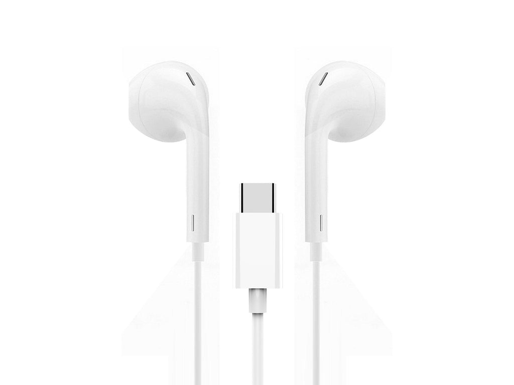 Techancy Auricular Estéreo Com Fios Type-C Branco TD8042, Chip Dsp Com Controlo De Volume Para Uma Utilização Confortável.-0