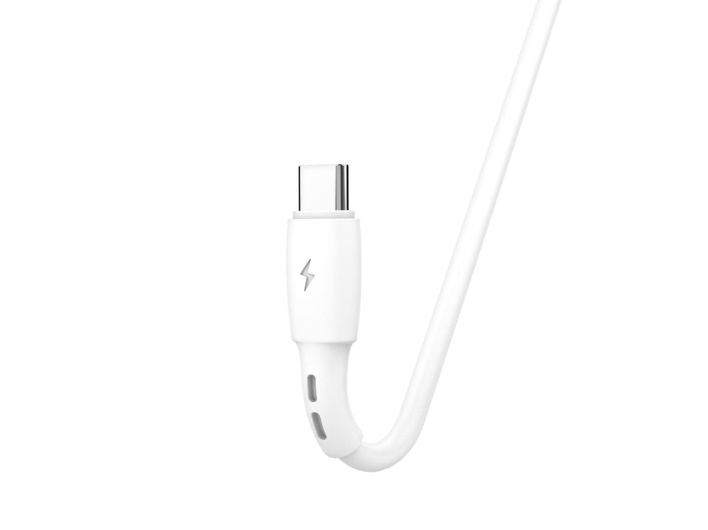 Techancy Cabo De Dados Usb- Tipo C Branco TB1778, Carregamento 2,4A, 30cm Adequado Para Utilização Com Power Bank