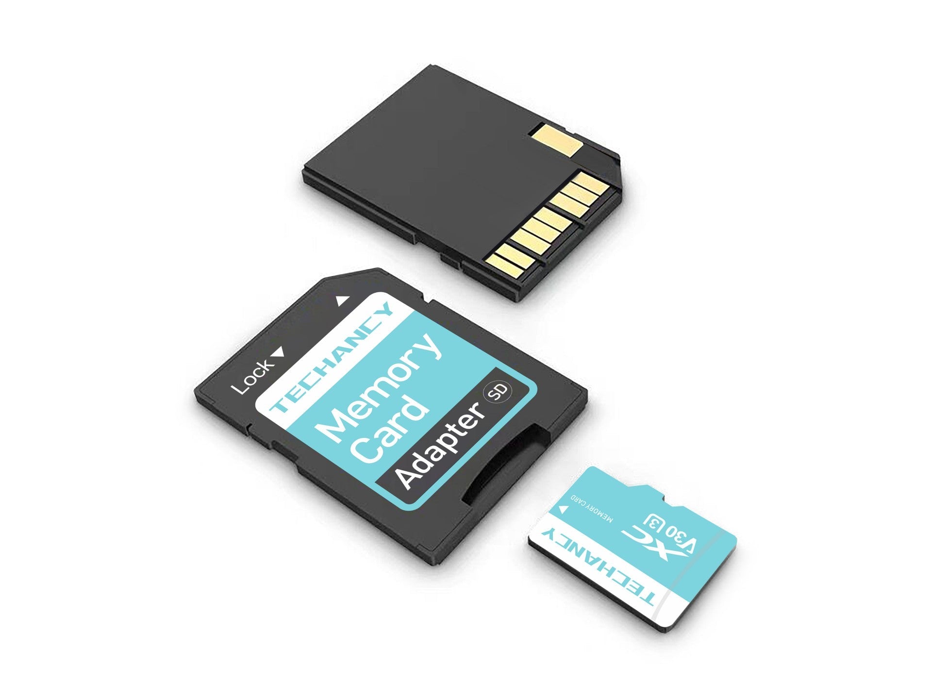 Techancy Cartão De Memória Micro Sd De Alta Velocidade LC1901,128GB Com Adaptador, Compatível Com Telemóveis, Mp3, Câmaras, Etc.
