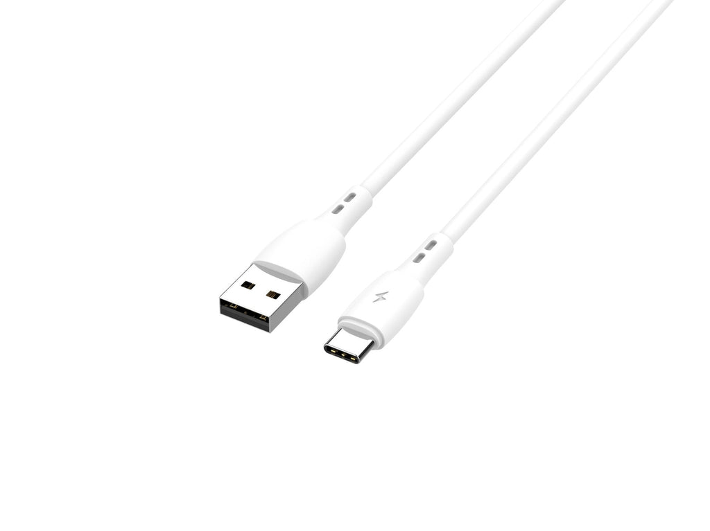 Techancy Cabo De Dados Usb- Tipo C Branco TB1778, Carregamento 2,4A, 30cm Adequado Para Utilização Com Power Bank