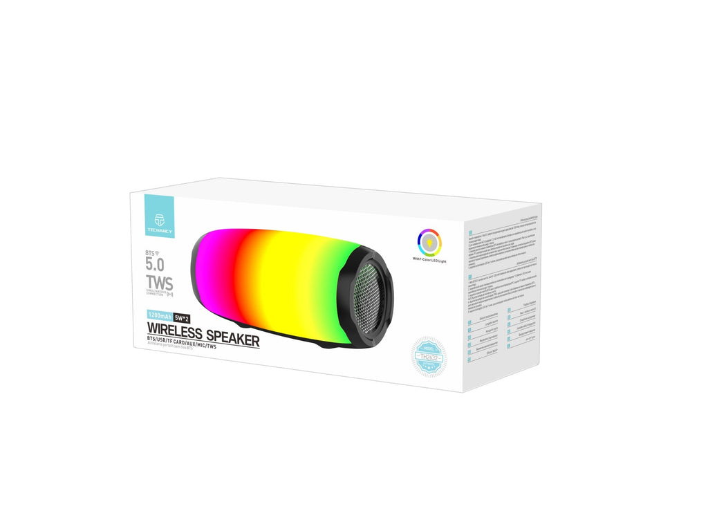 Techancy Áudio Bluetooth TH2632, Ritmo De Música Led, Bateria Incorporada, Suporte Sem Fios 5.0/Tf/U Disco/Aux