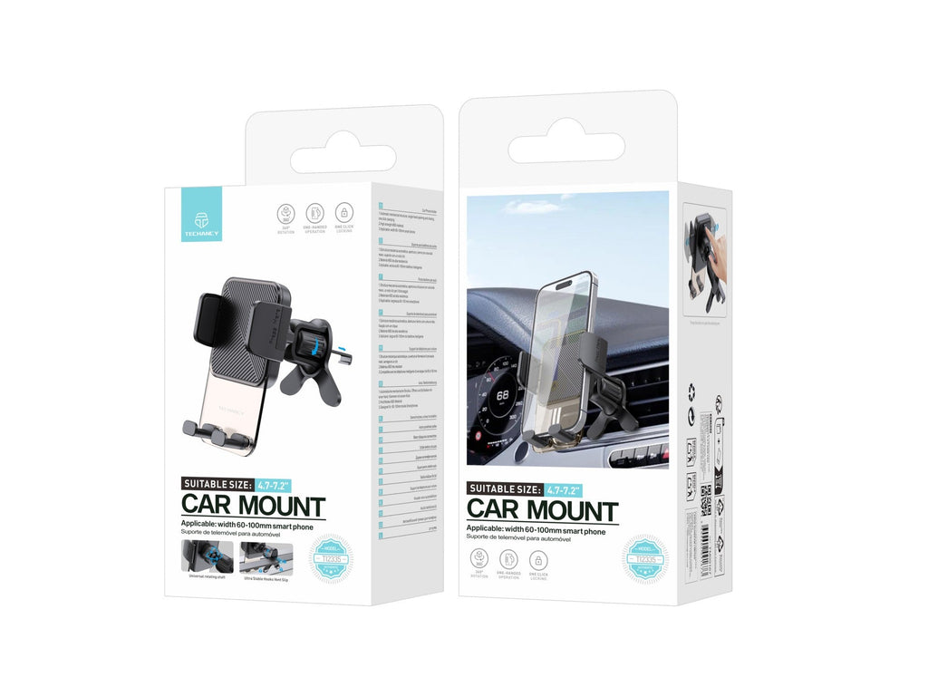 Techancy Suporte para TelemOvel TI2335, Operação com Uma Mão, ABS de Alta Resistência, para Smartphones 4.7"-7.2", Preto