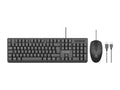 Techancy Conjunto De Teclado E Rato Com Fios Usb TK1270,Teclas Em Português+Inglês Para Utilização No Escritório.