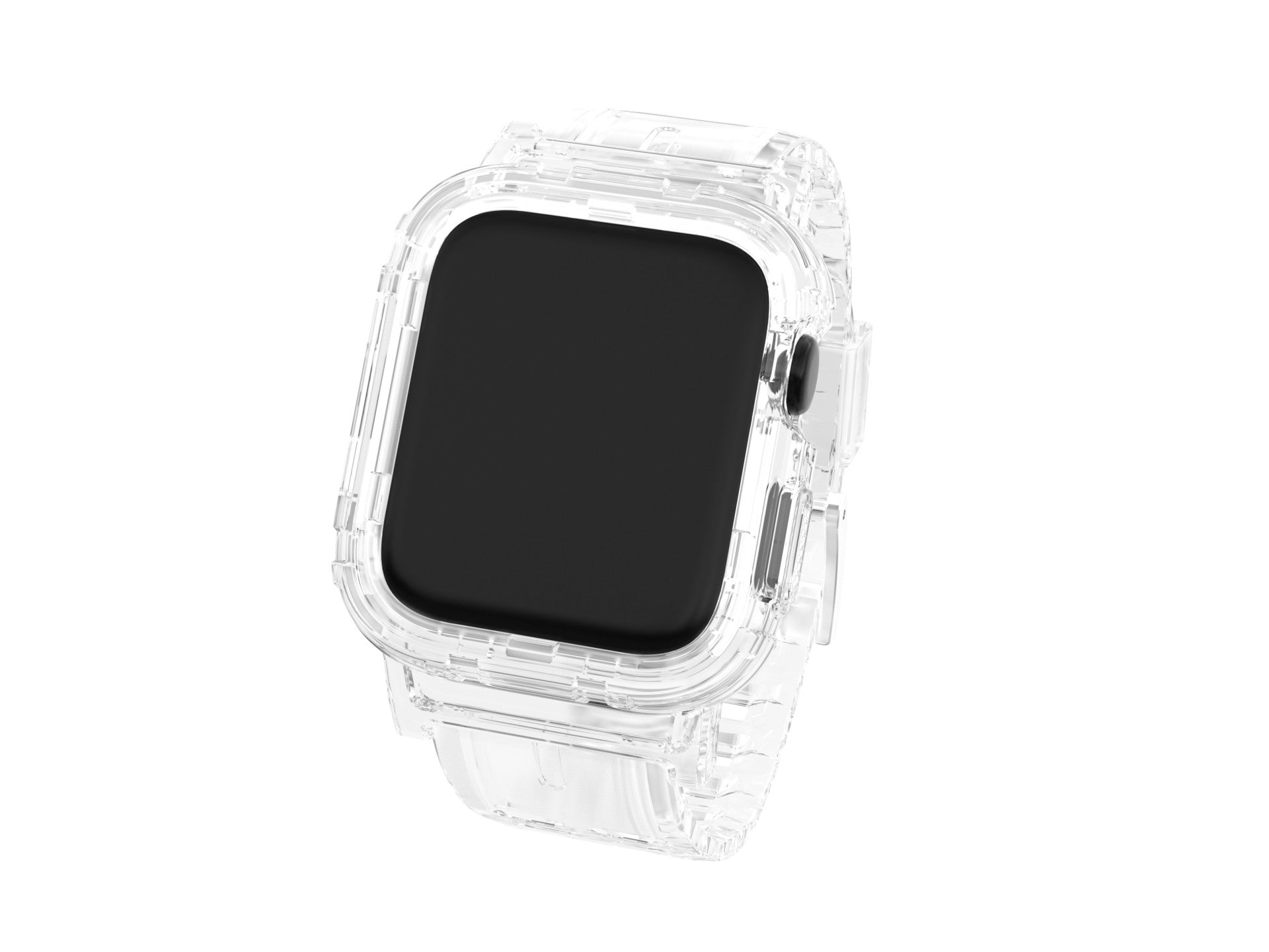 Pulseira de silicone para relógio Techancy, KC2111, compatível com Apple Watch 42-44 mm, cor transparente-0