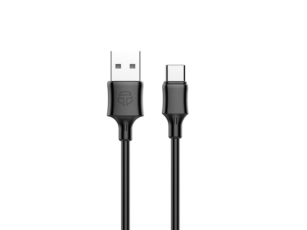Techancy Cabo De Dados Usb-Tipo C 1M Preto TB1725, Carregamento De 2,4 A, Compatível Com Telemóveis Tipo C
