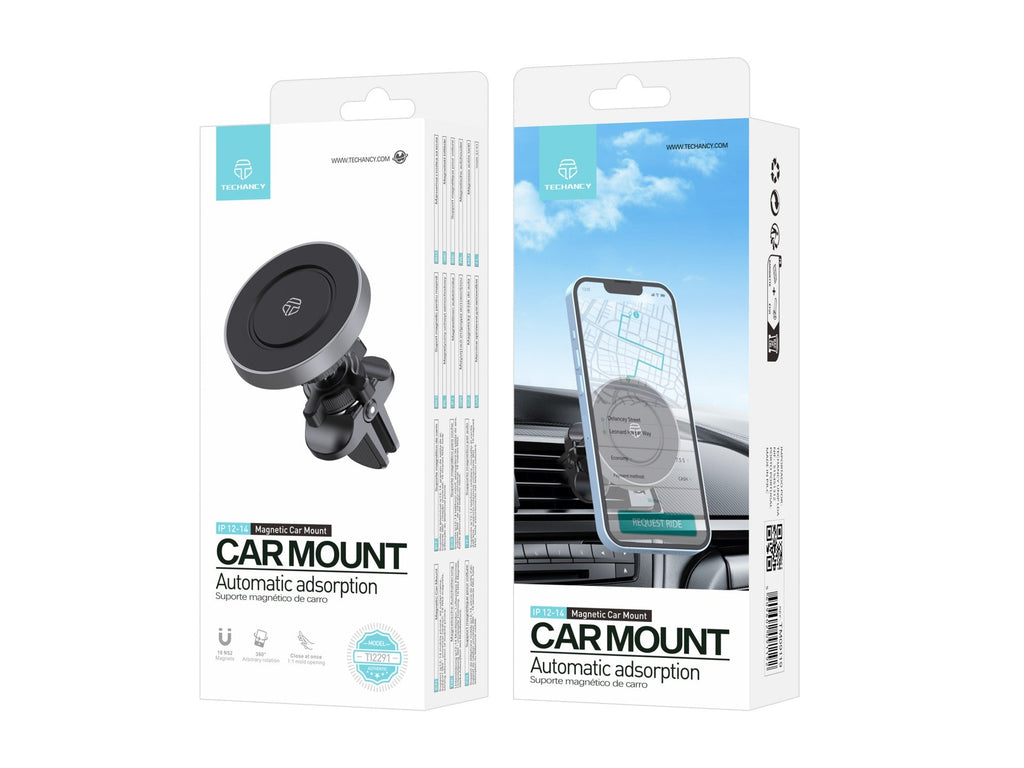 Techancy Suporte Magnético Para Telemóvel Para Automóvel Ti2291, Compatível Com O Ip12-16, Absorção Magnética Potente.