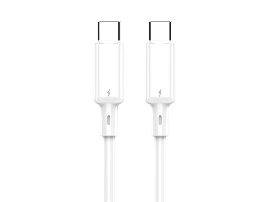 Techancy Cabo USB C para USB C TB1803 1m 60W Carregamento rapido e dados para Telemovel Tablet Portatil Branco-0