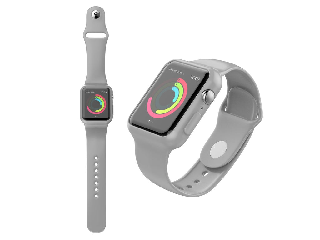 Pulseira para relógio totalmente adesiva Techancy, KC2112, compatível com Apple Watch 42-44 mm, cinzenta-0