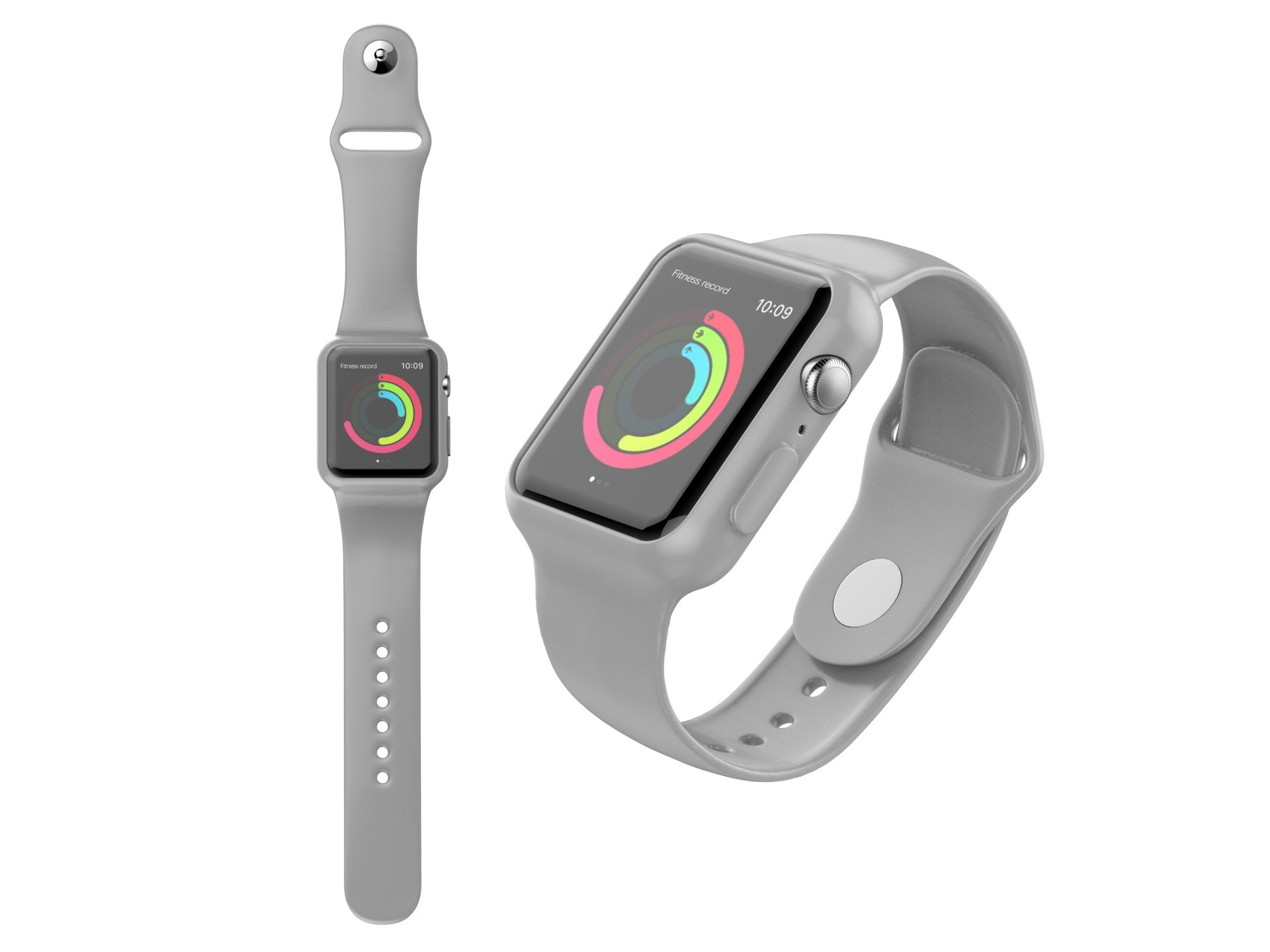 Pulseira para relógio totalmente adesiva Techancy, KC2112, compatível com Apple Watch 42-44 mm, cinzenta-0