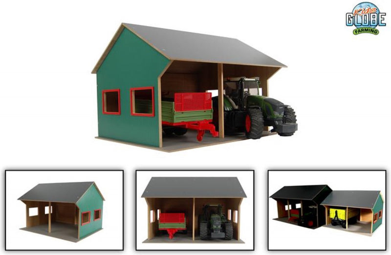 Kids Globe farm shed for 2 vehicles
