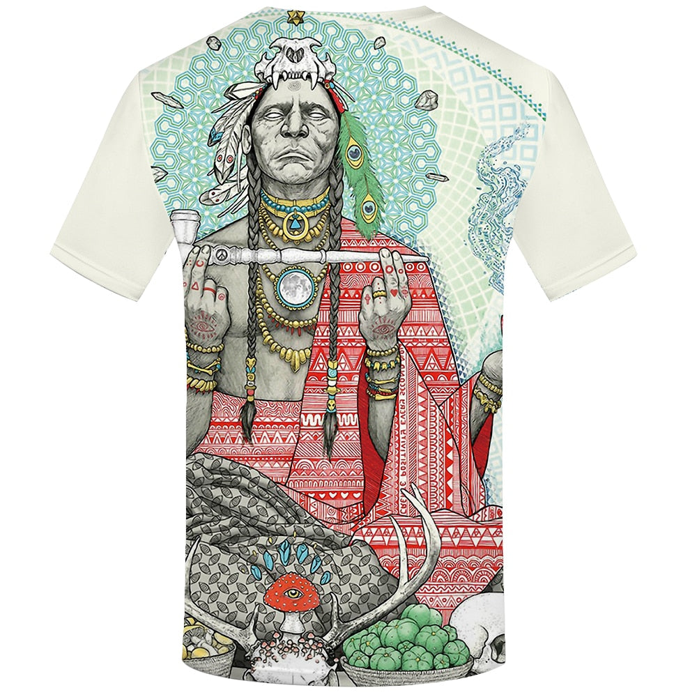 Men Harajuku T-shirts 3d America Tshirt Printed Feather Tshirts Casual Colorful Anime Clothes