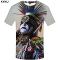 Men Harajuku T-shirts 3d America Tshirt Printed Feather Tshirts Casual Colorful Anime Clothes